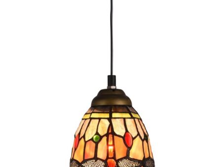 Trollslända Ädelsten F059895 Fönsterlampa Tiffany