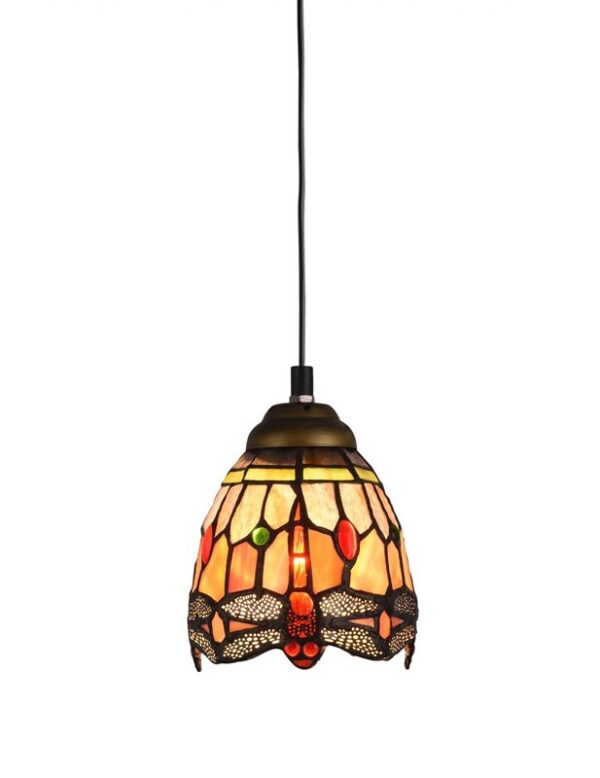 Trollslända Ädelsten F059895 Fönsterlampa Tiffany